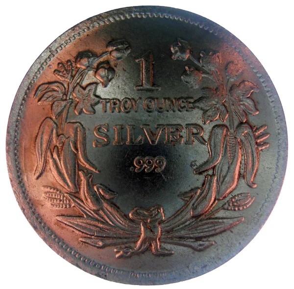 Sitzende Freiheit Silber troy 1oz Münze Stockbild