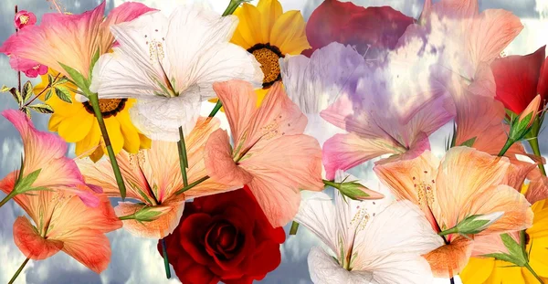 Florale Layout-Vorlage Stockfoto