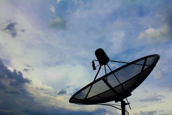 stock image Satellite dish in morning sky