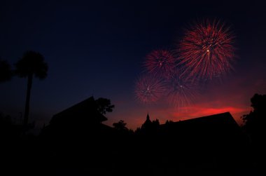 Fireworks kırsal Tayland.