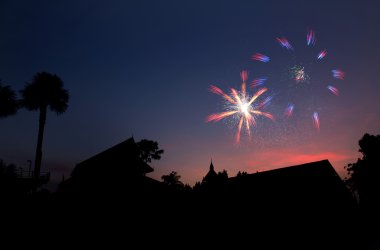 Fireworks in rural Thailand. clipart