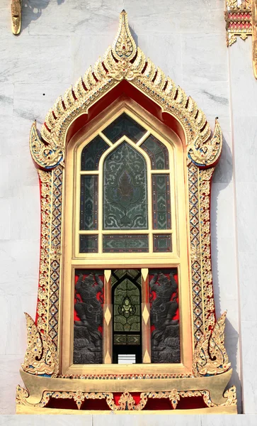 Buddhist monastery window , bangkok Thailand — Stock Photo, Image