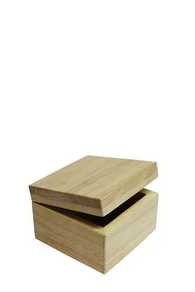 Trä låda isolera på vit bakgrund — Stockfoto