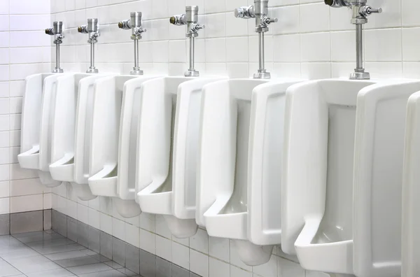 stock image Urinals in public toilet