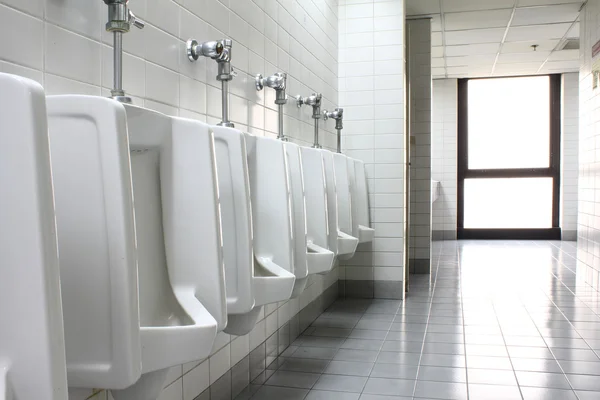 stock image Urinals in public toilet