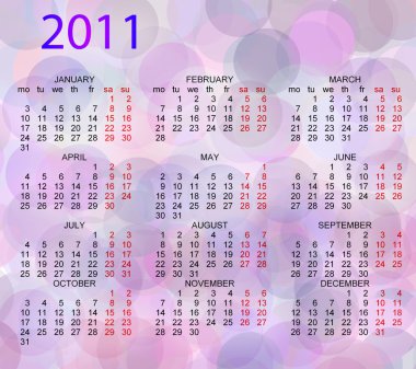 kalender voor 2011