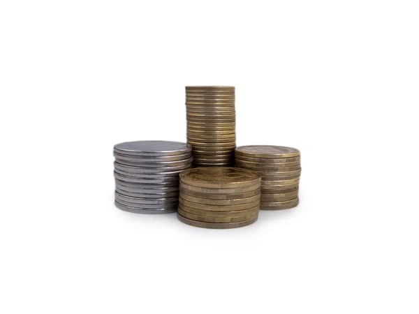 Stack of coins isolated on the white — Stock Photo, Image
