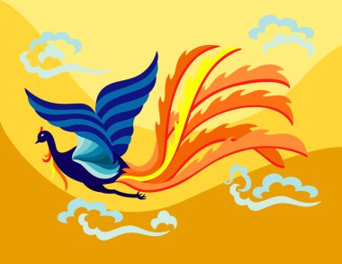 Flying phoenix clipart