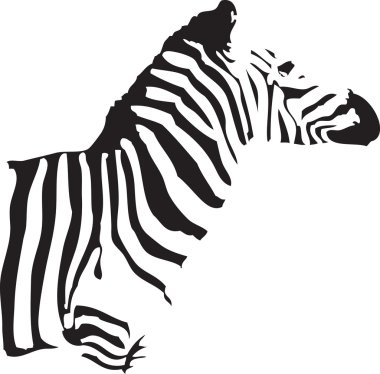 Silhouette of Zebra clipart