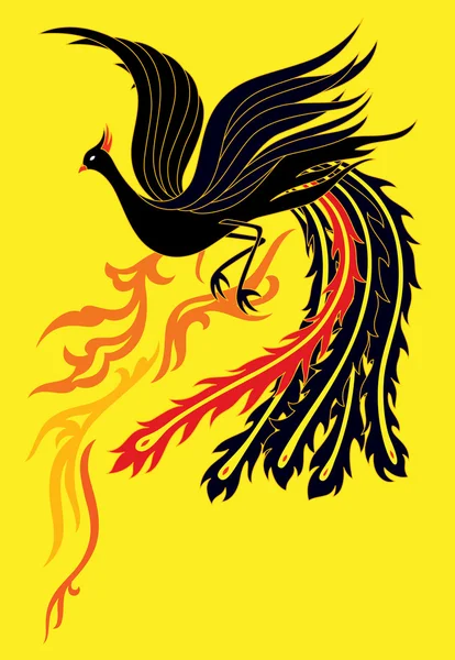 Černý phoenix — Stockový vektor