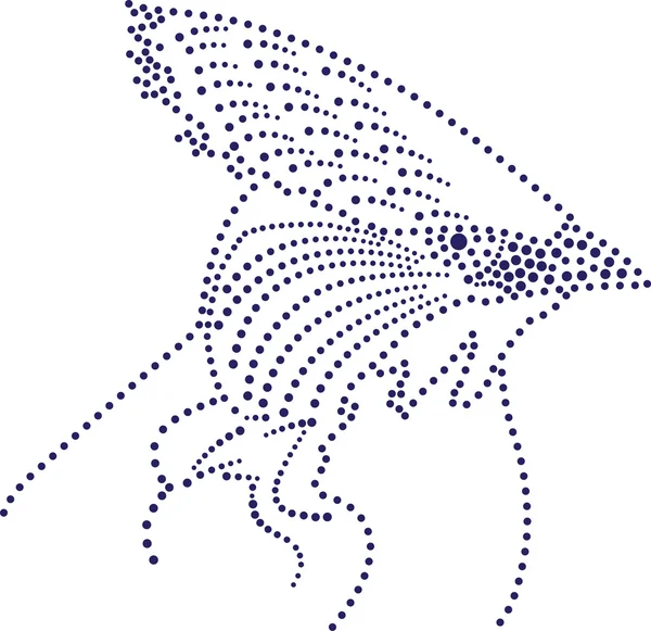 Oiseau pointillé — Image vectorielle