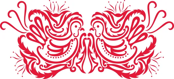 Oiseau oriental papier coupé — Image vectorielle