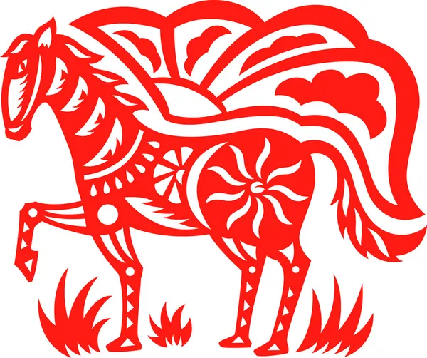 Paper cut horse — Stock Vector