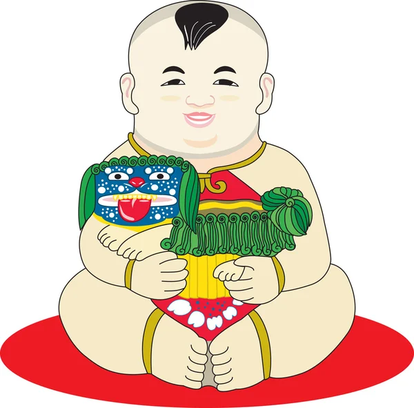 Orientaliska kinesiska boy — Stock vektor