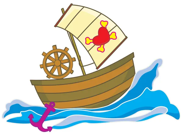 Piratenboot — Stockvektor