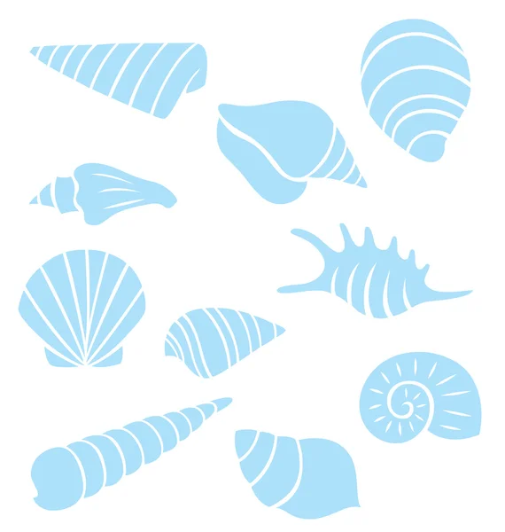 Collection coquillages de mer — Image vectorielle