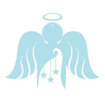 Angel with Christmas ornament clipart