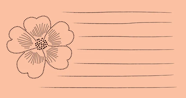 メモ点線の花 — ストックベクタ