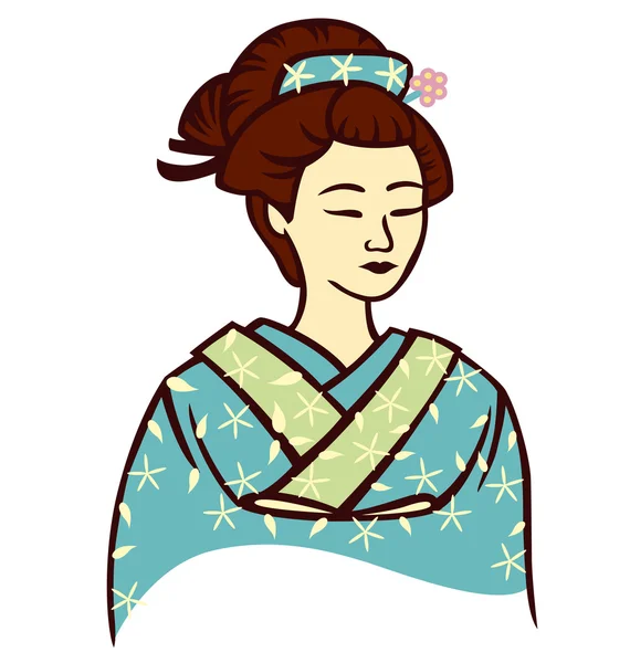 Hermosa geisha — Vector de stock