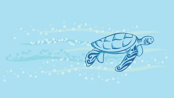 Swimming turtle — Stock Vector
