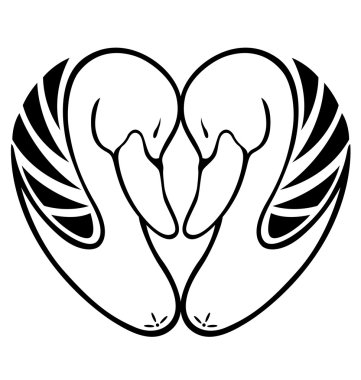 Swan in Love clipart