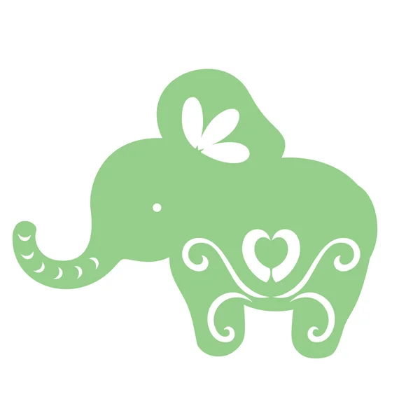 Decorative baby elephant — Stock Vector