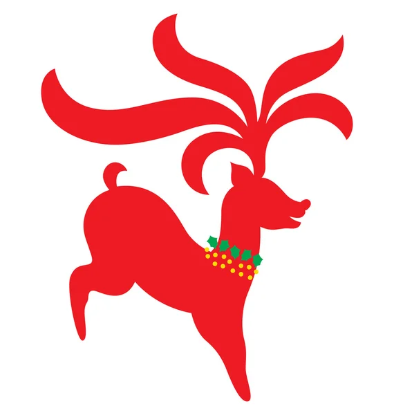Christmas reindeer jump down — Stock Vector