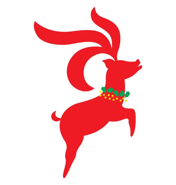 Christmas reindeer jump up — Stock Vector