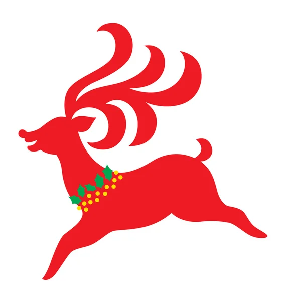 Sauter de renne de Noël — Image vectorielle