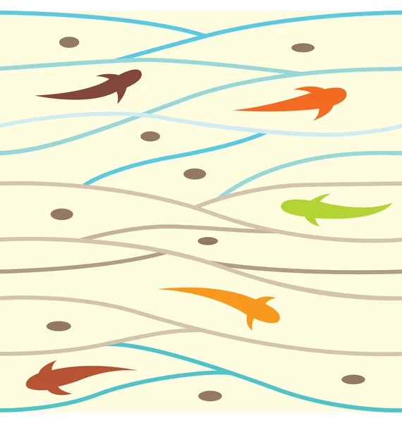 Swimming Fish Pattern — Stock Vector