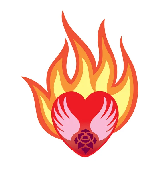 Love on Fire — Stock Vector