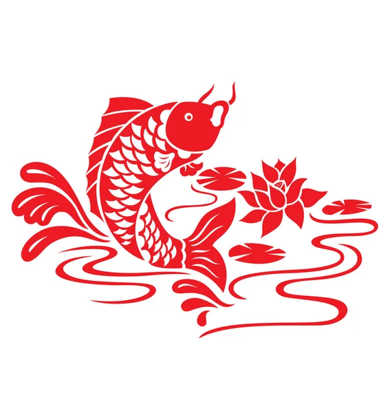 Oriental Fish Swimming — Stock Vector