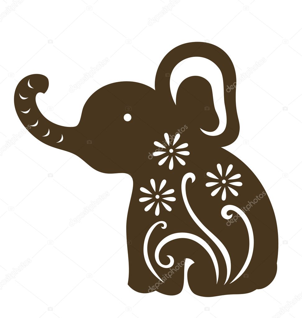 Download Decorative baby elephant sitting — Stock Vector © zhou77 #4194447