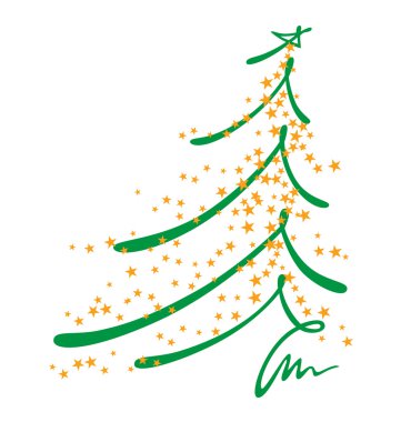 Christmas tree sketch clipart