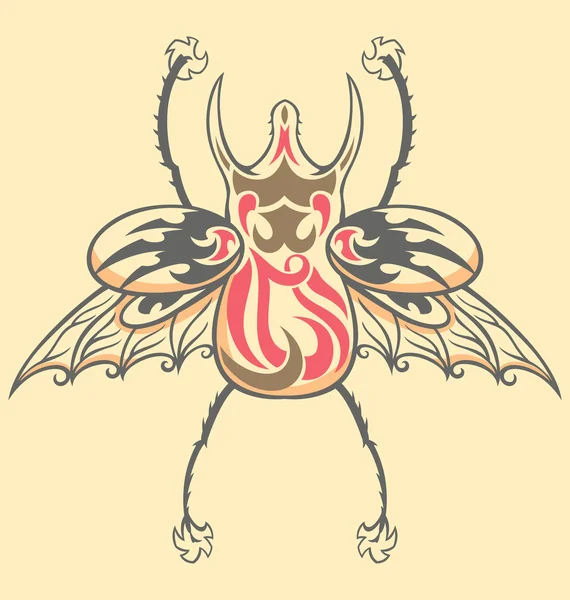 复古纹身甲虫 — 图库矢量图片