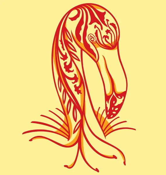 Елегантний татуювання фламінго — стоковий вектор