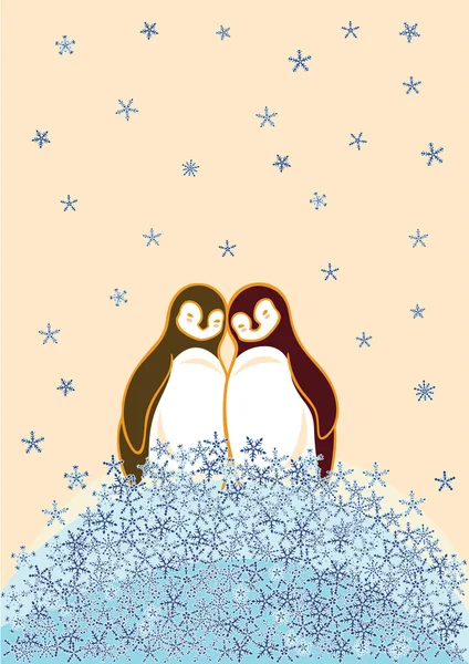 Penguin Couple — Stock Vector