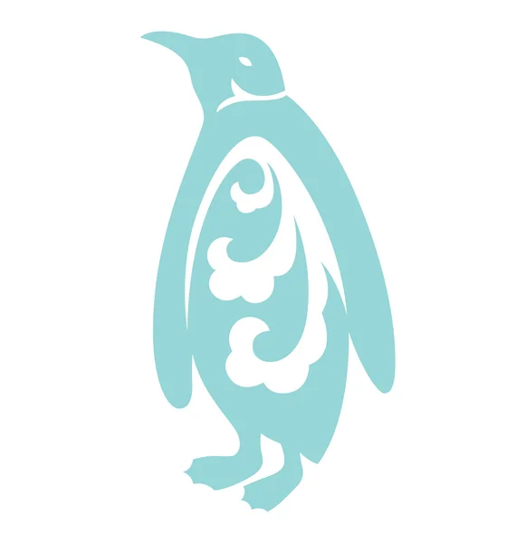 Pingüino decorativo — Vector de stock