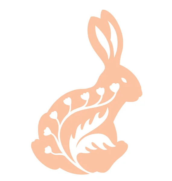 ビンテージ ウサギ背面図 — ストックベクタ