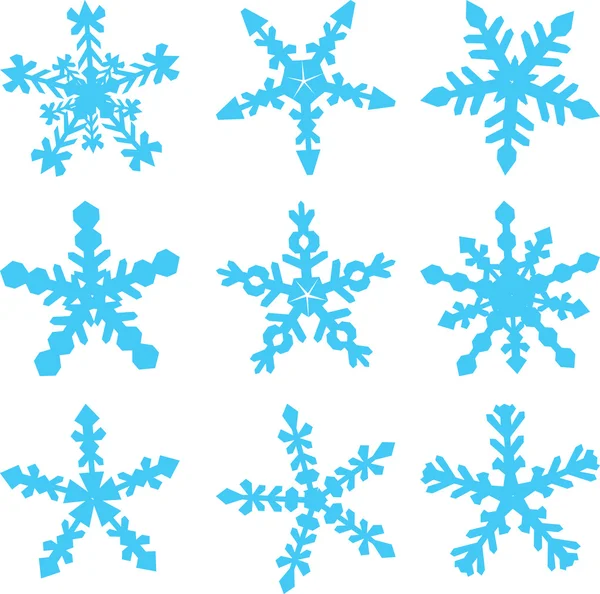Variedades de copos de nieve — Vector de stock