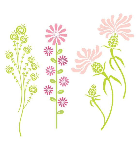Mängd olika blommor — Stock vektor