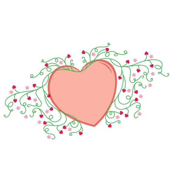 Une Forme Amour Décorée Avec Tourbillon Organique Amour Forme Fleur — Image vectorielle