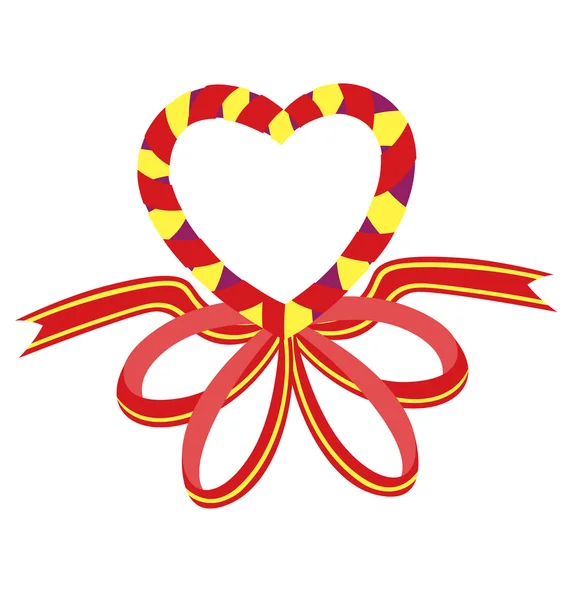 Une Forme Coeur Recouvert Ruban Idéal Pour Saint Valentin Saison — Image vectorielle