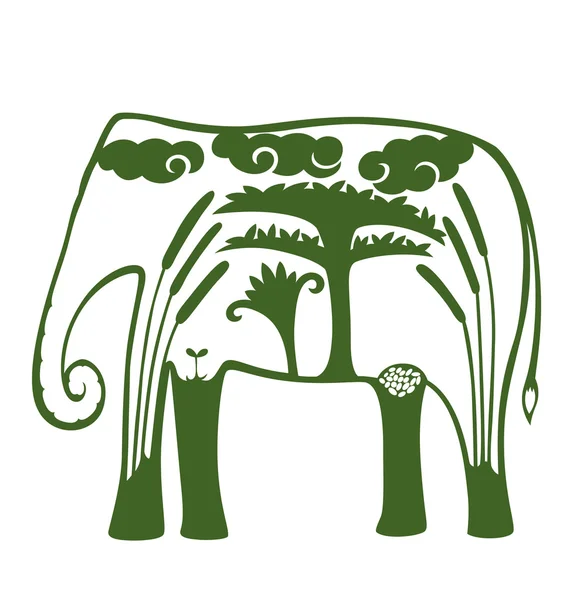 Natuurlijke olifant — Stockvector