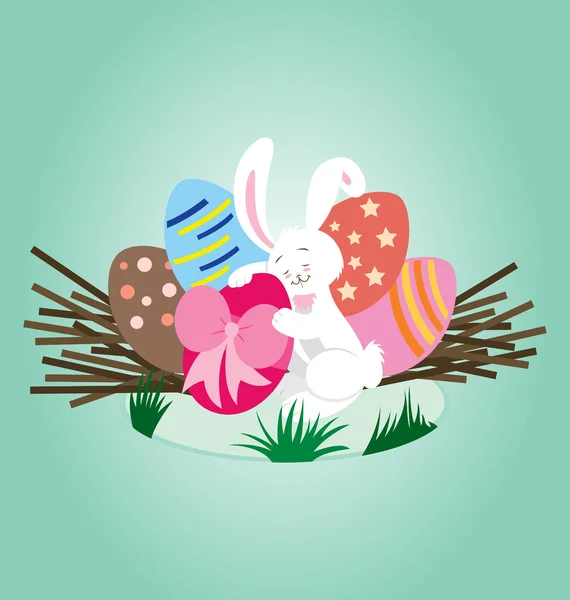 Rabbit Love Egg — Stock Vector