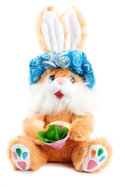 Soft toy of rabbit isolated on white clipart