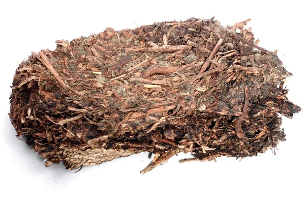 Pralnia Czarna Herbata Prasowana Białym Tle — Zdjęcie stockowe