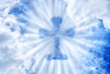 Cross in sky clipart