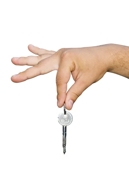 Hand Key White Background — Stock Photo, Image