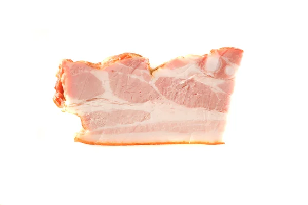 Bacon Curado Isolado Branco — Fotografia de Stock